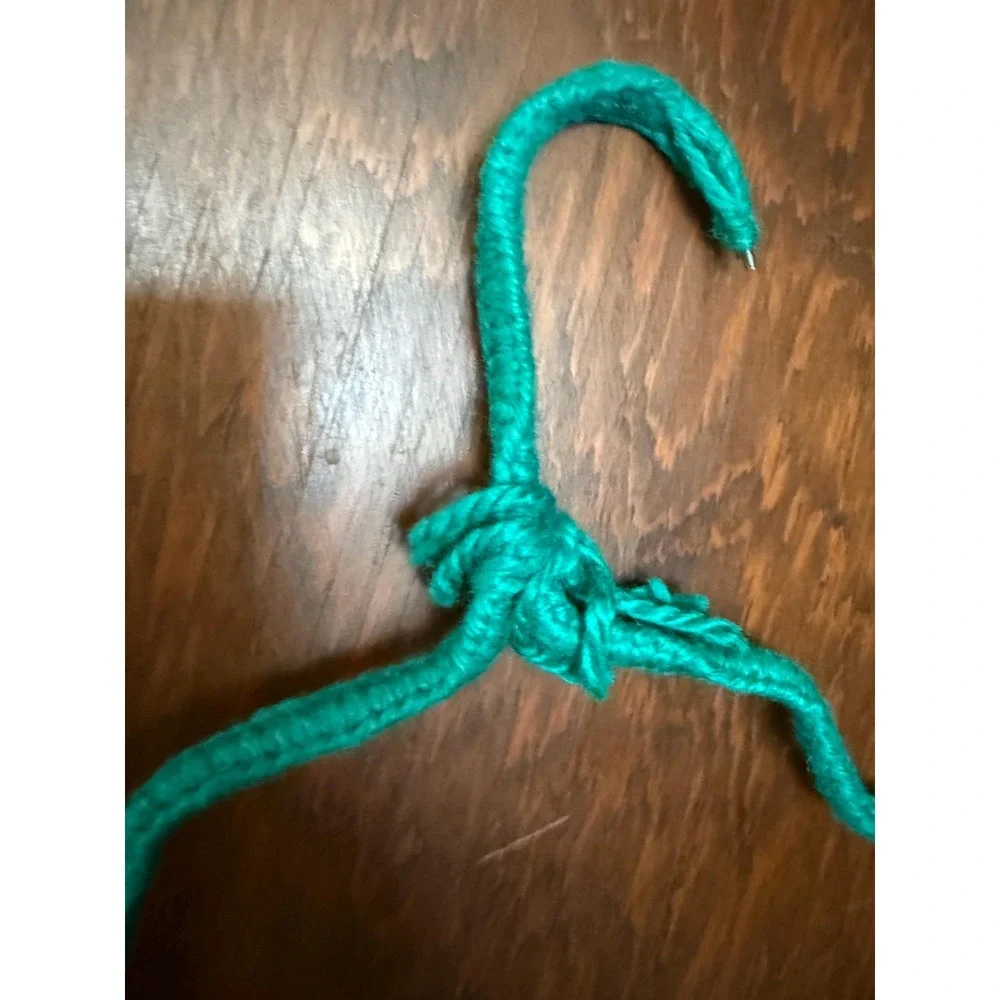 Vintage Crochet Hangers Set of 4 with Embellishments